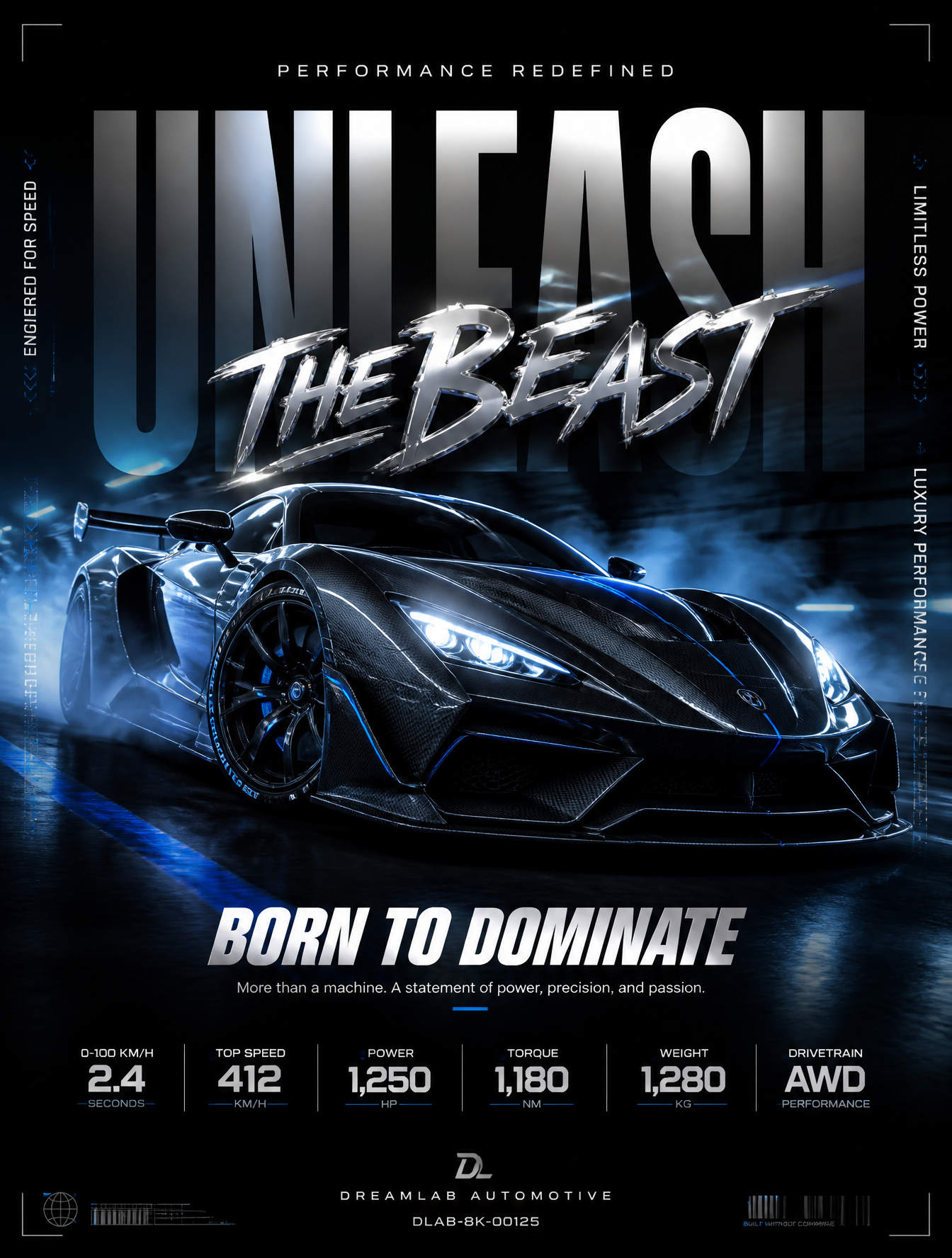 Automotive advertising poster-PROMPT INSIDE